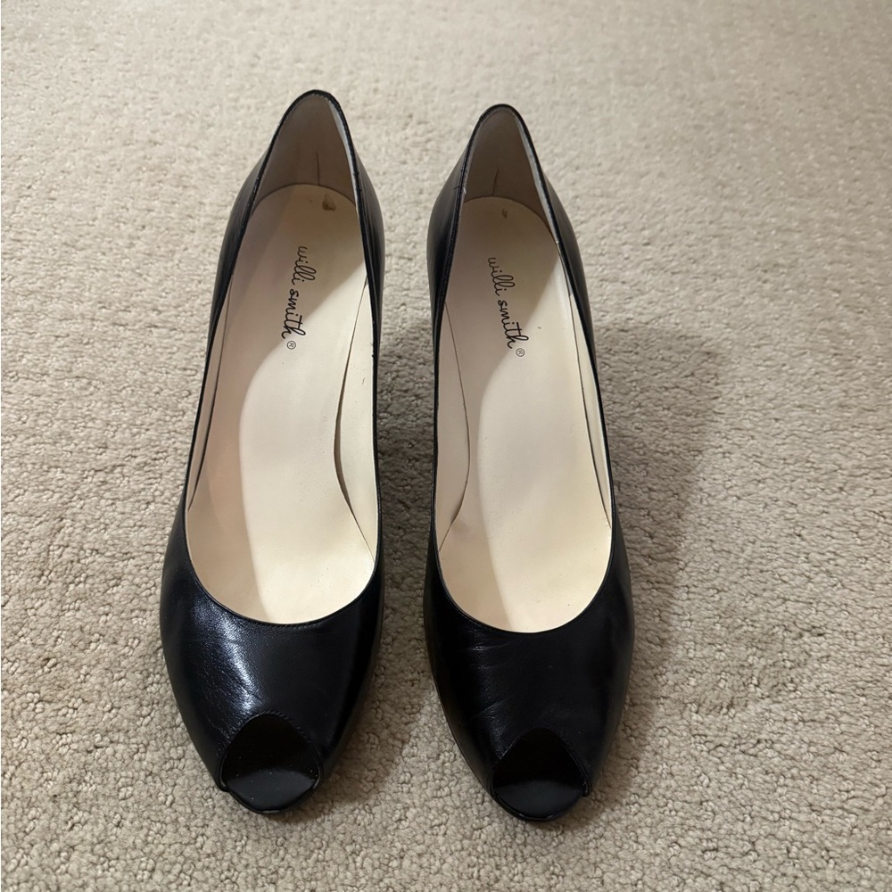 Elegant Black Peep-Toe Heels